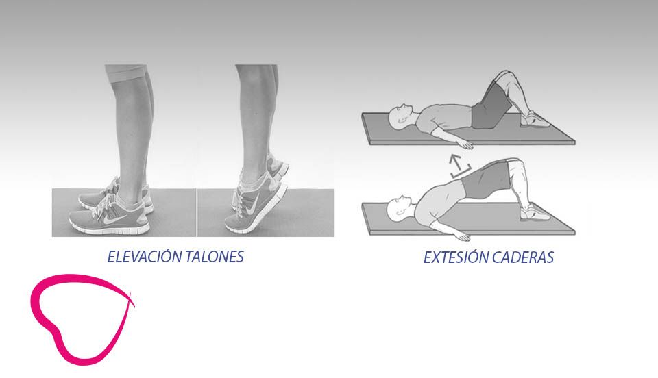 Elevación talones y extensión cadera - ejercico mayores