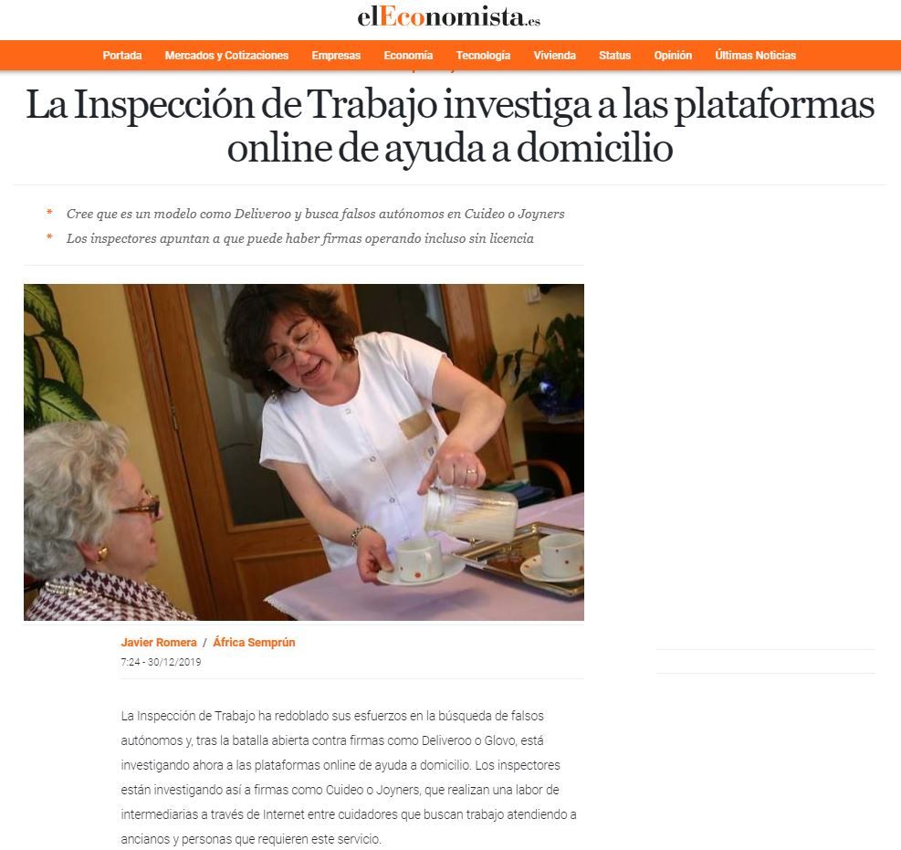 inspeccion de trabajo cuideo